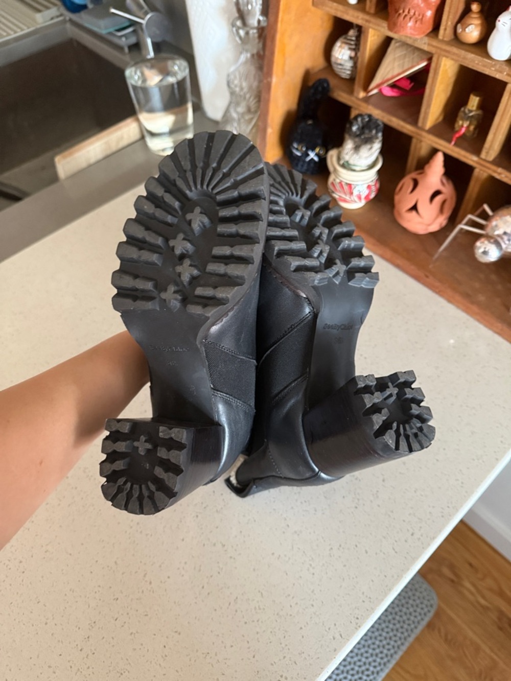 See by Chloe Lug Sole Shearling Lined Chelsea Boot - Picture 6 of 7